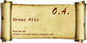 Orosz Aliz névjegykártya